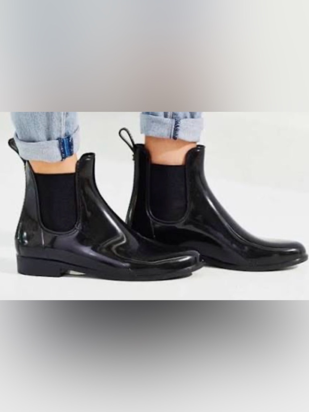Sam Edelman Black Gloss Chelsea Rain Boots